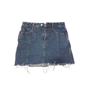 Abercrombie & Fitch Zoe Natural Rise Vintage A-Line Denim Mini Skirt Blue 26 2